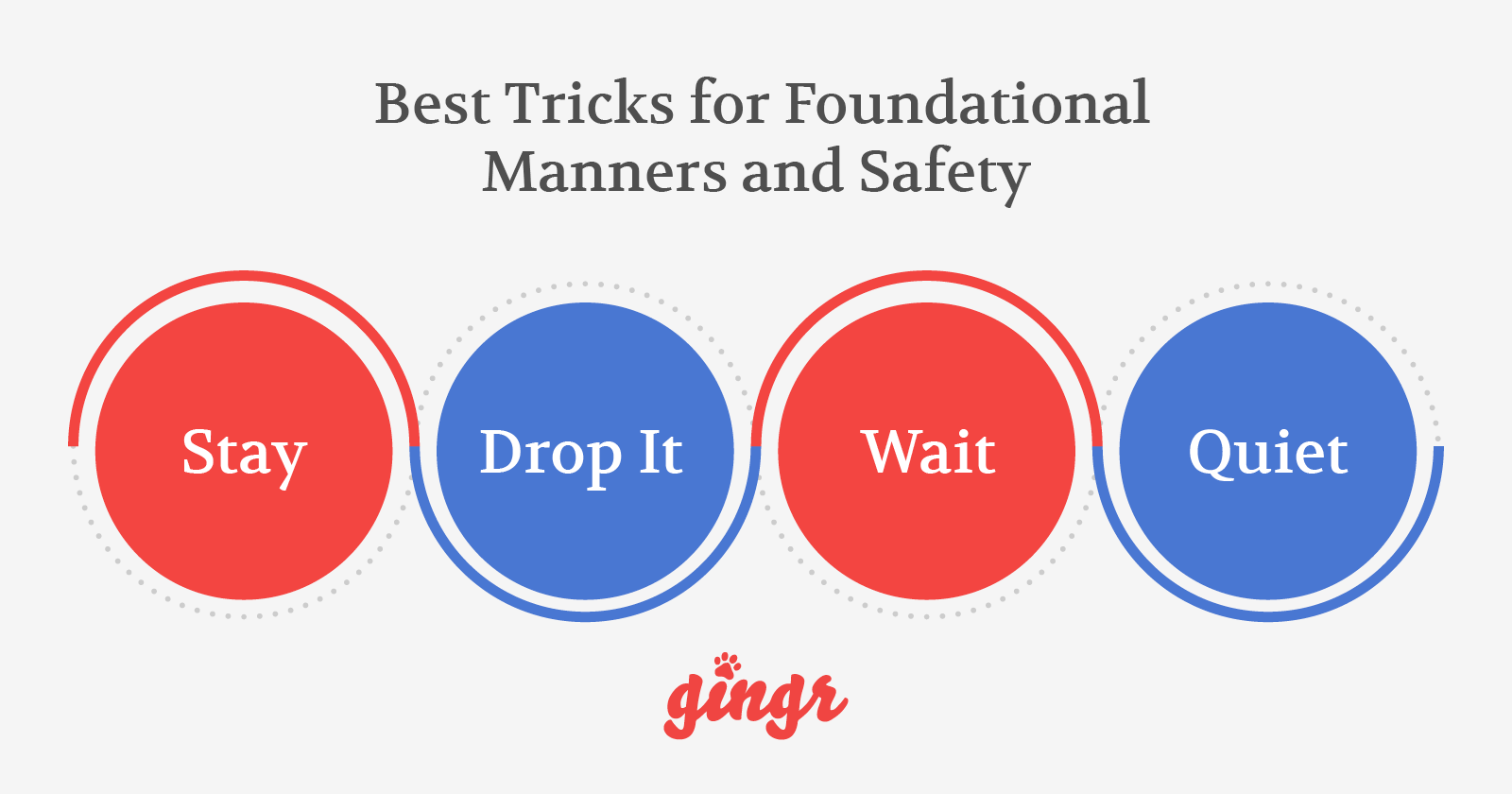 The four best tricks for foundational manners and safety (detailed below).
