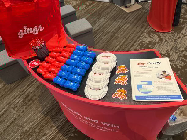 Gingr swag at our booth