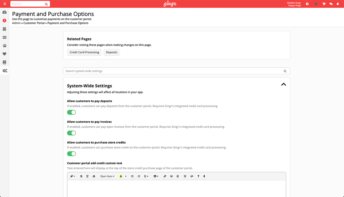 Gingr checkout applying automated boarding pricing and a multi-pet discount
