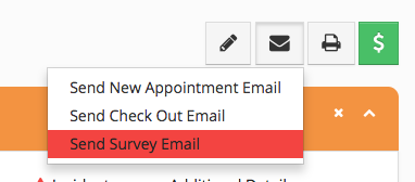 send survey email screenshot