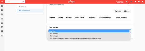 tip setup in Gingr
