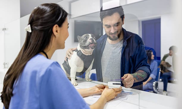 checking in to a pet-care appointment