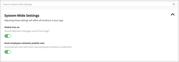 Gingr communication configuration