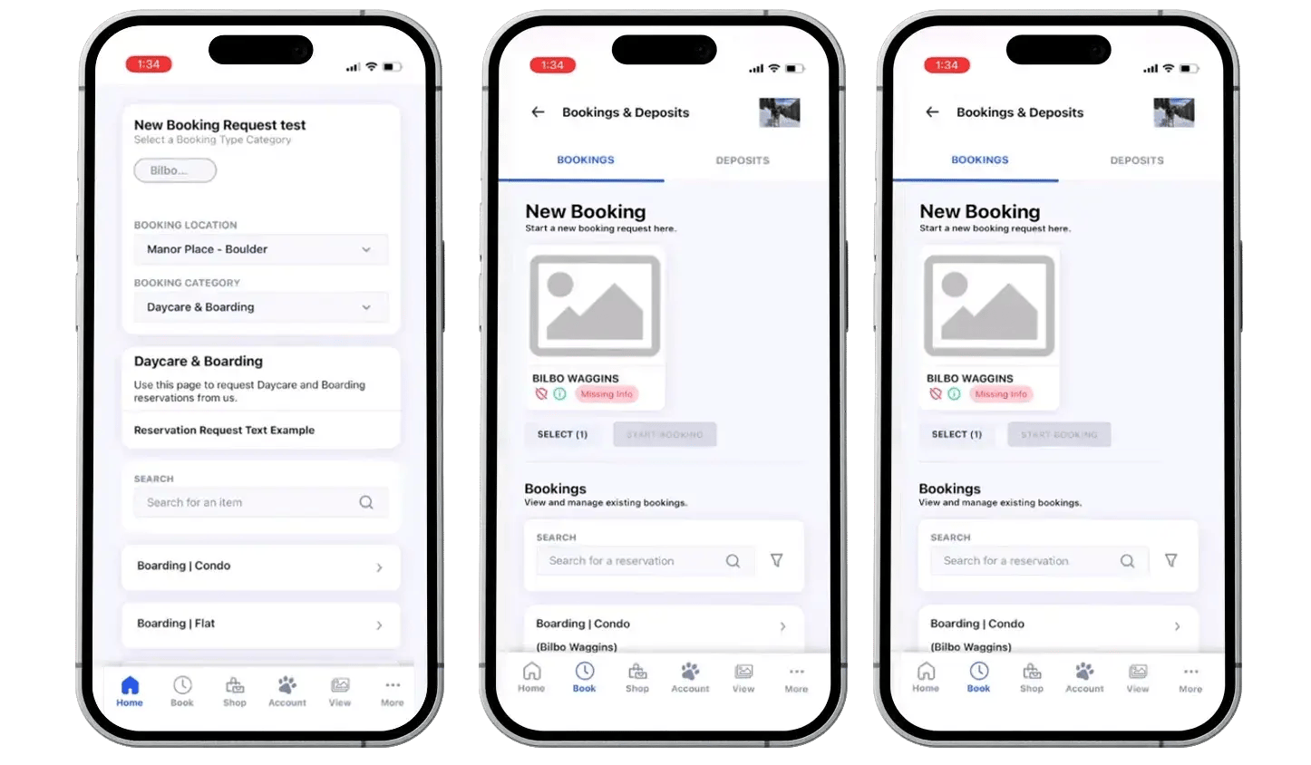 A pet parent booking a Daycare Full Day reservation in the Gingr app